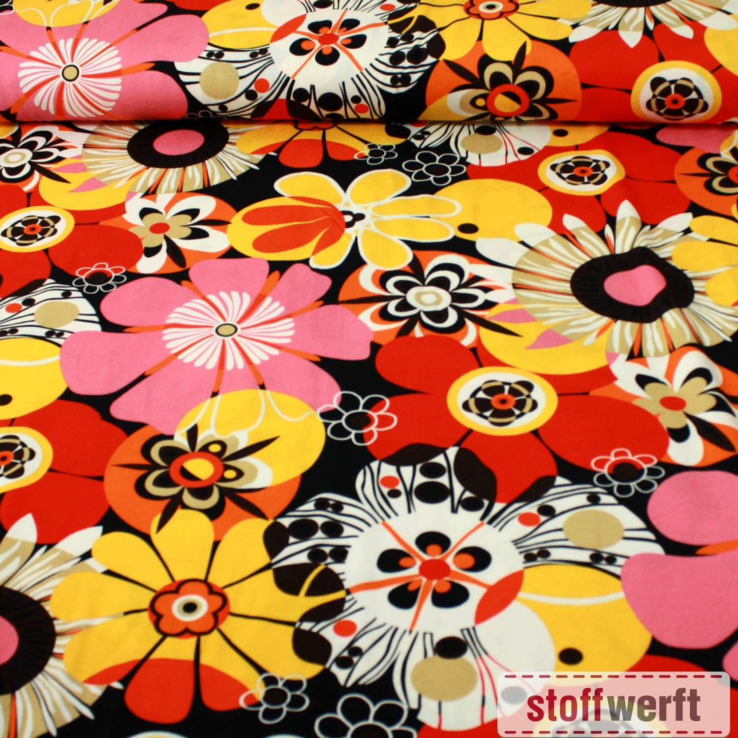 Viskose Jersey  Blumenmix