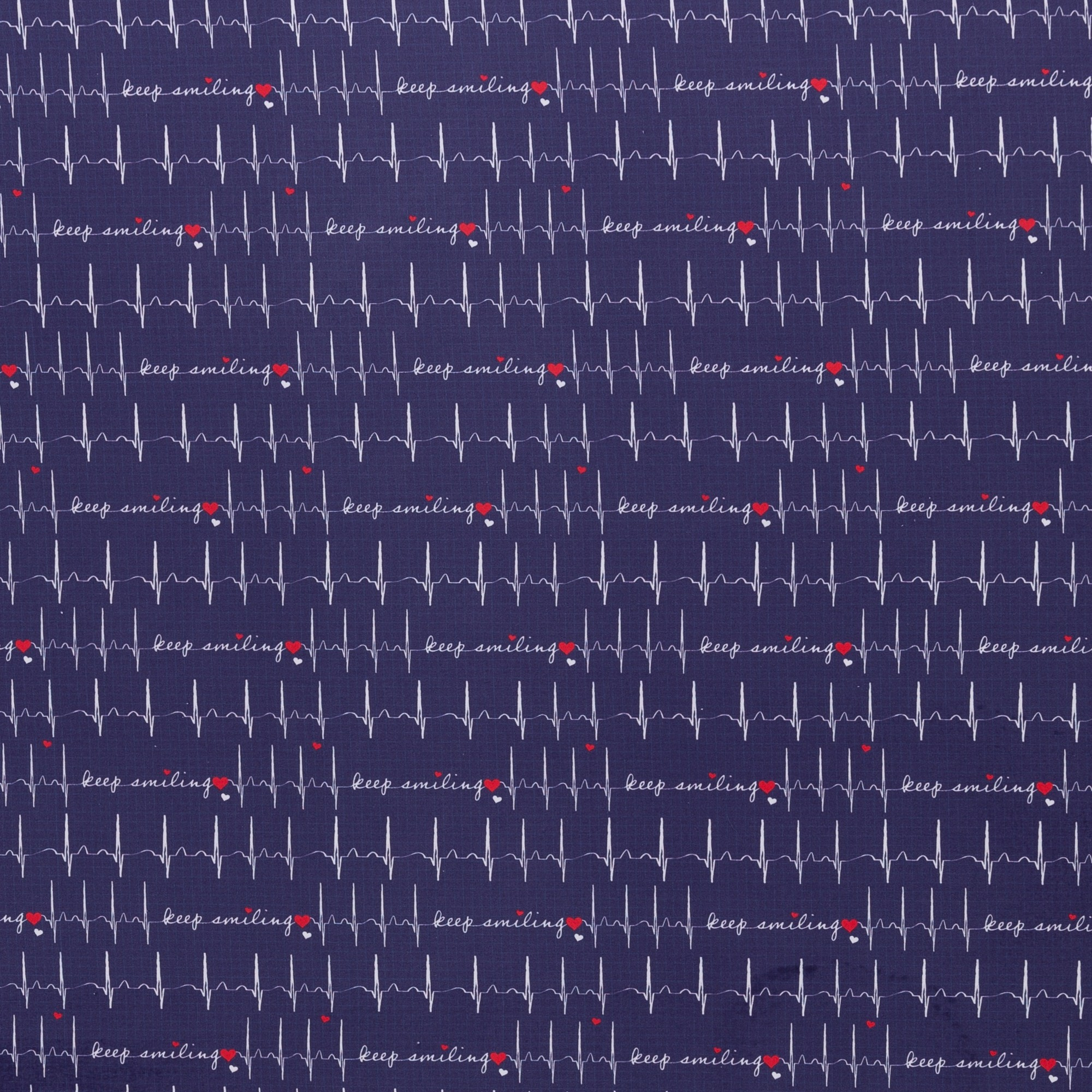 Baumwollstoff Toni - EKG blau 