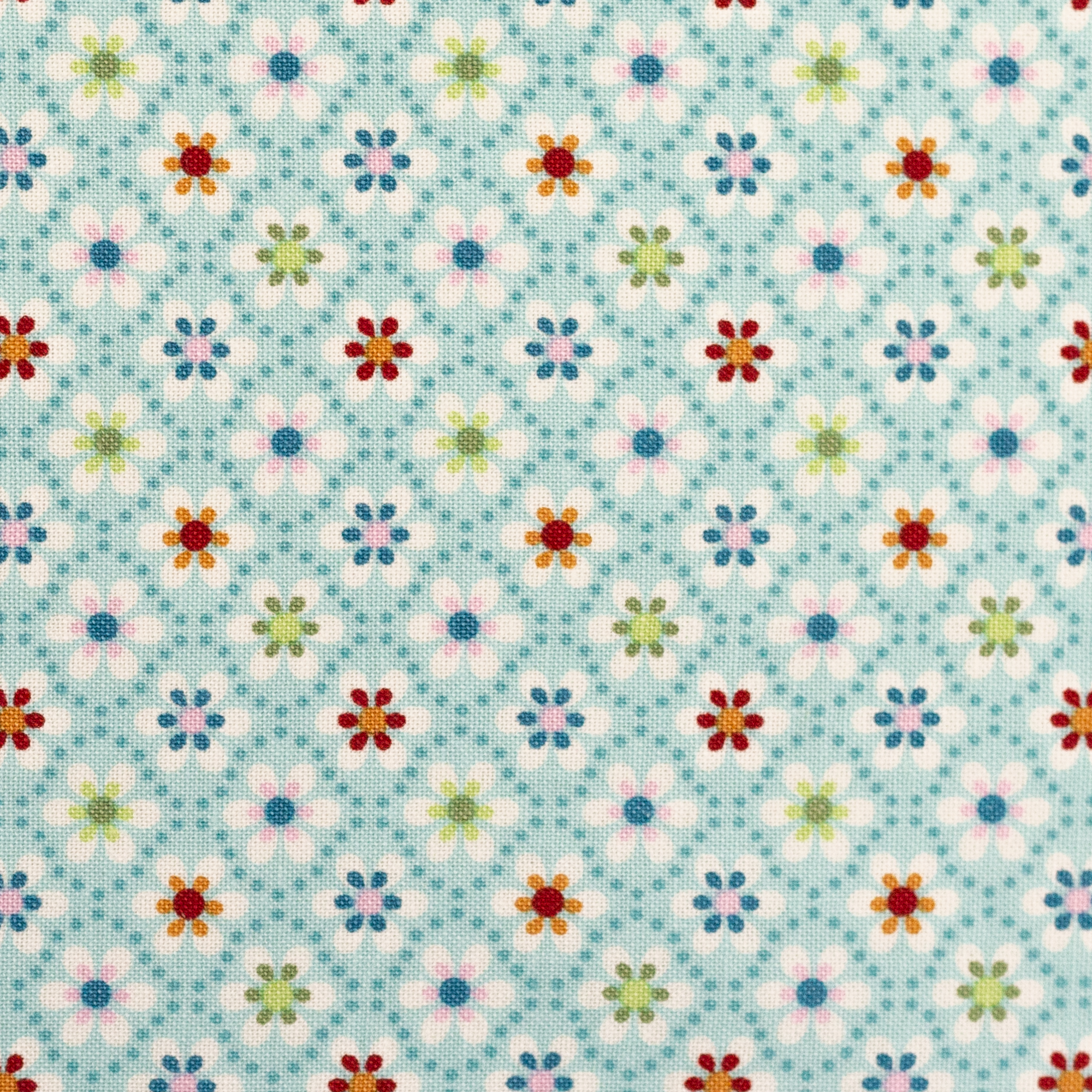Baumwollstoff Julia kleine Blüten türkis 