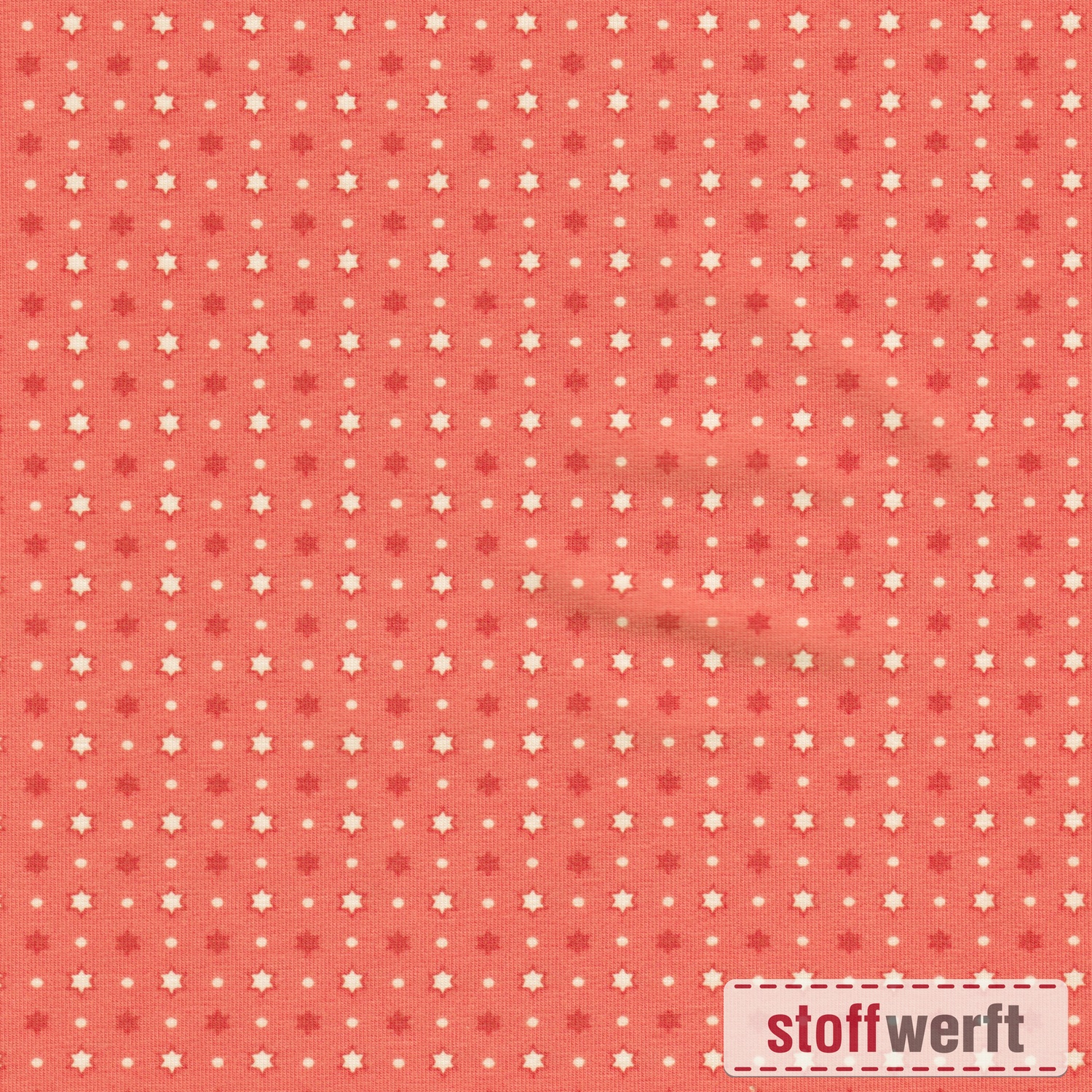 Jersey mit Sternchen und Punkten, coral