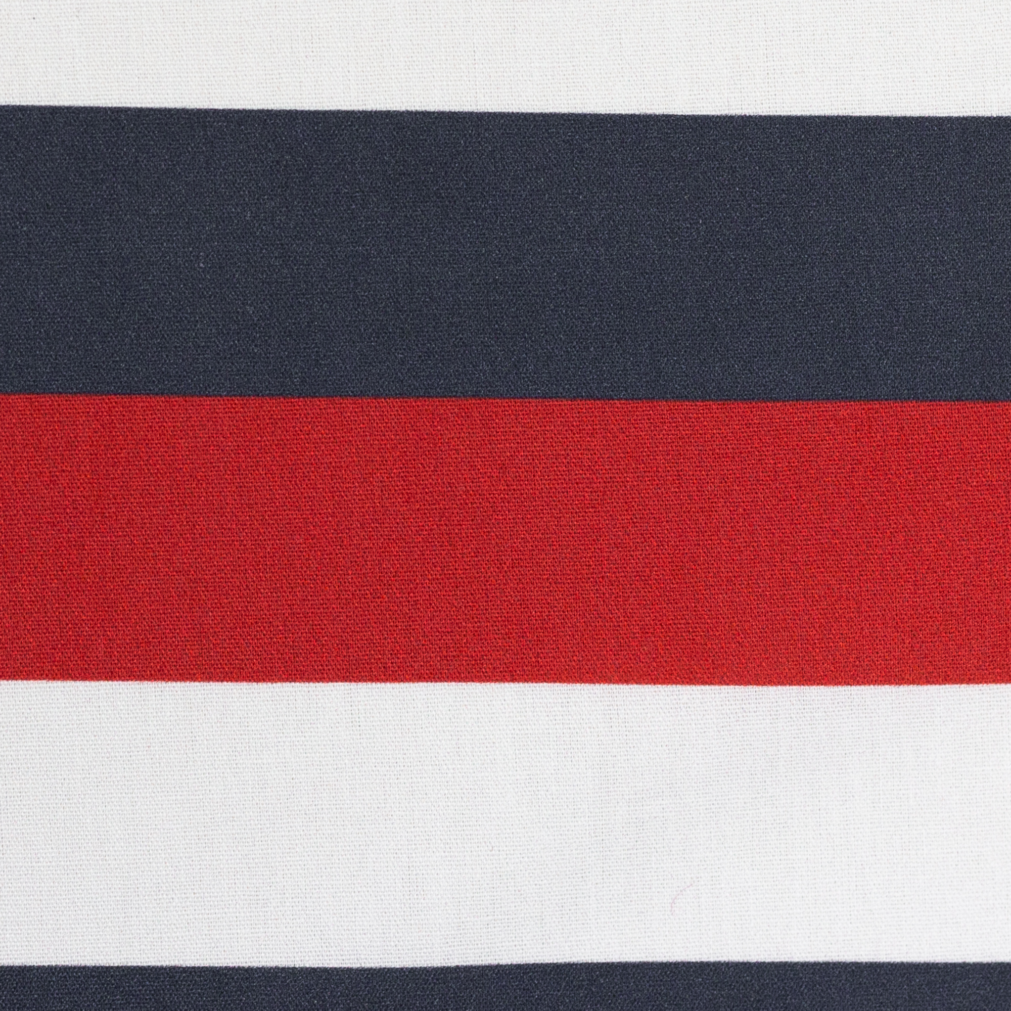 Baumwolldruck Kim Streifen - navy-weiß-rot