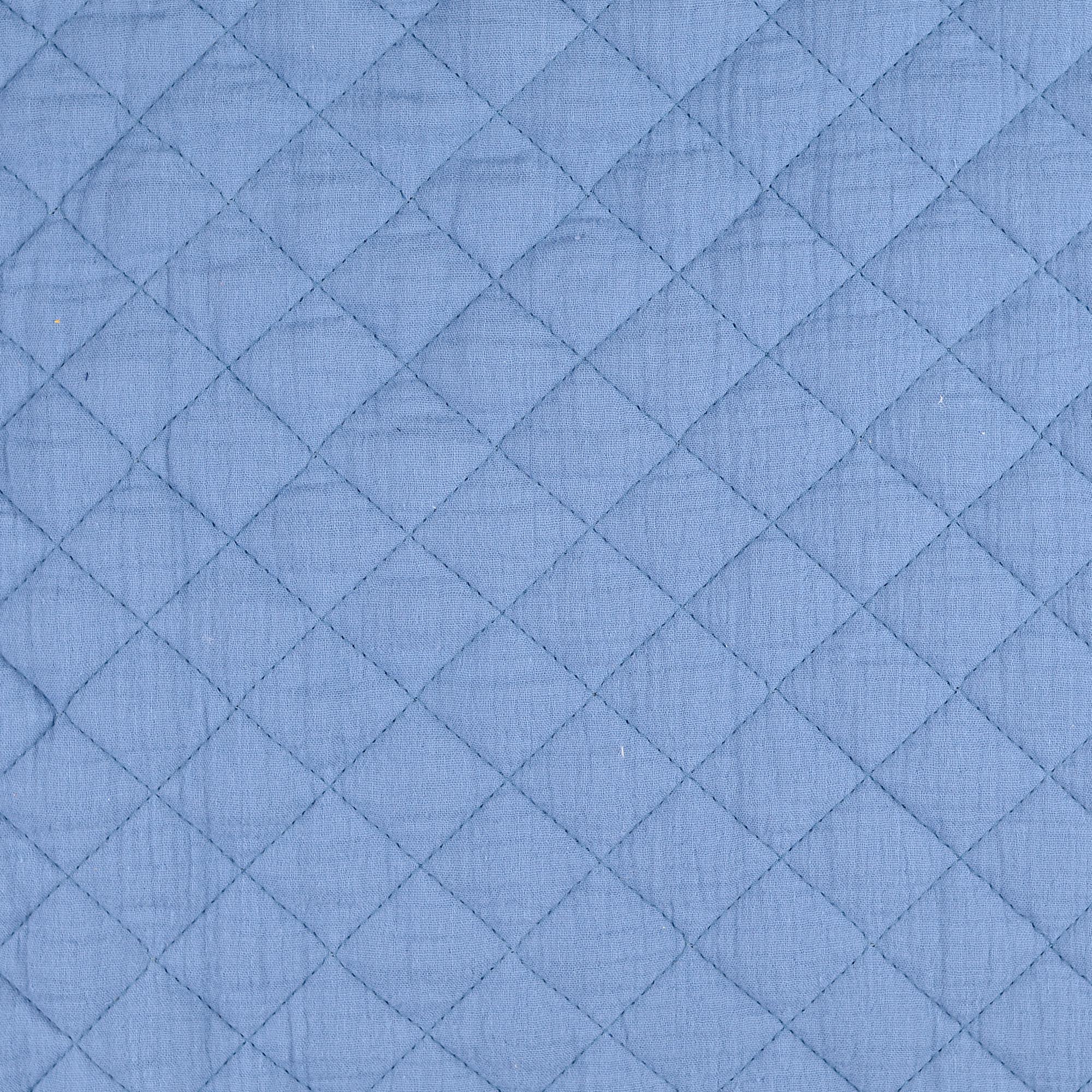 Musselin-Stepper Dubleface hellblau-dunkelblau
