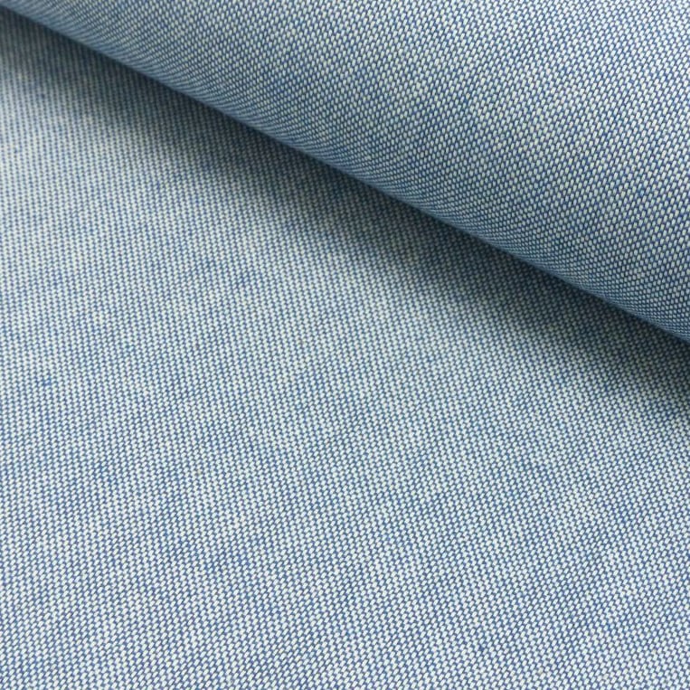 Dekostoff Salz und Pfeffer, blau-natur