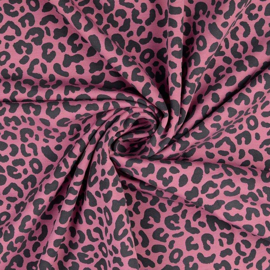 French Terry Animalprint in rosa