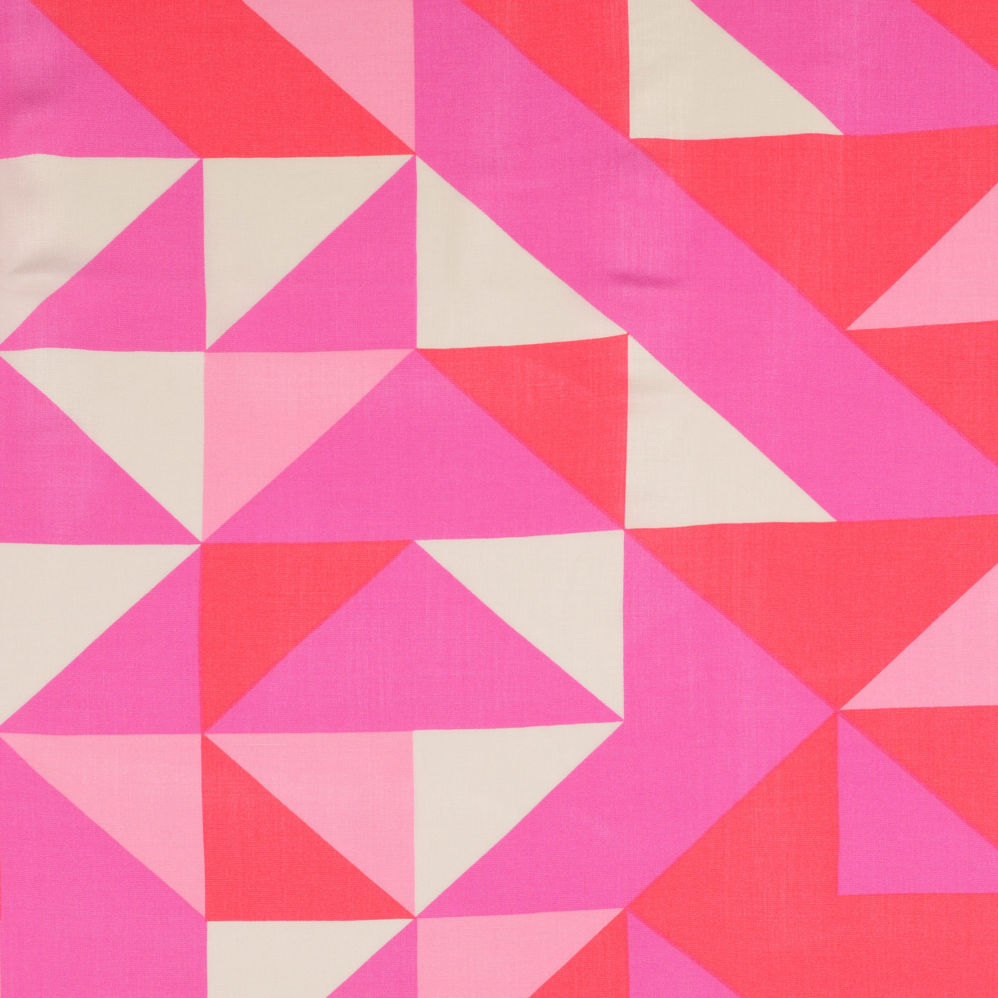 Viskose Stoff in pink mit grafischen Ecken