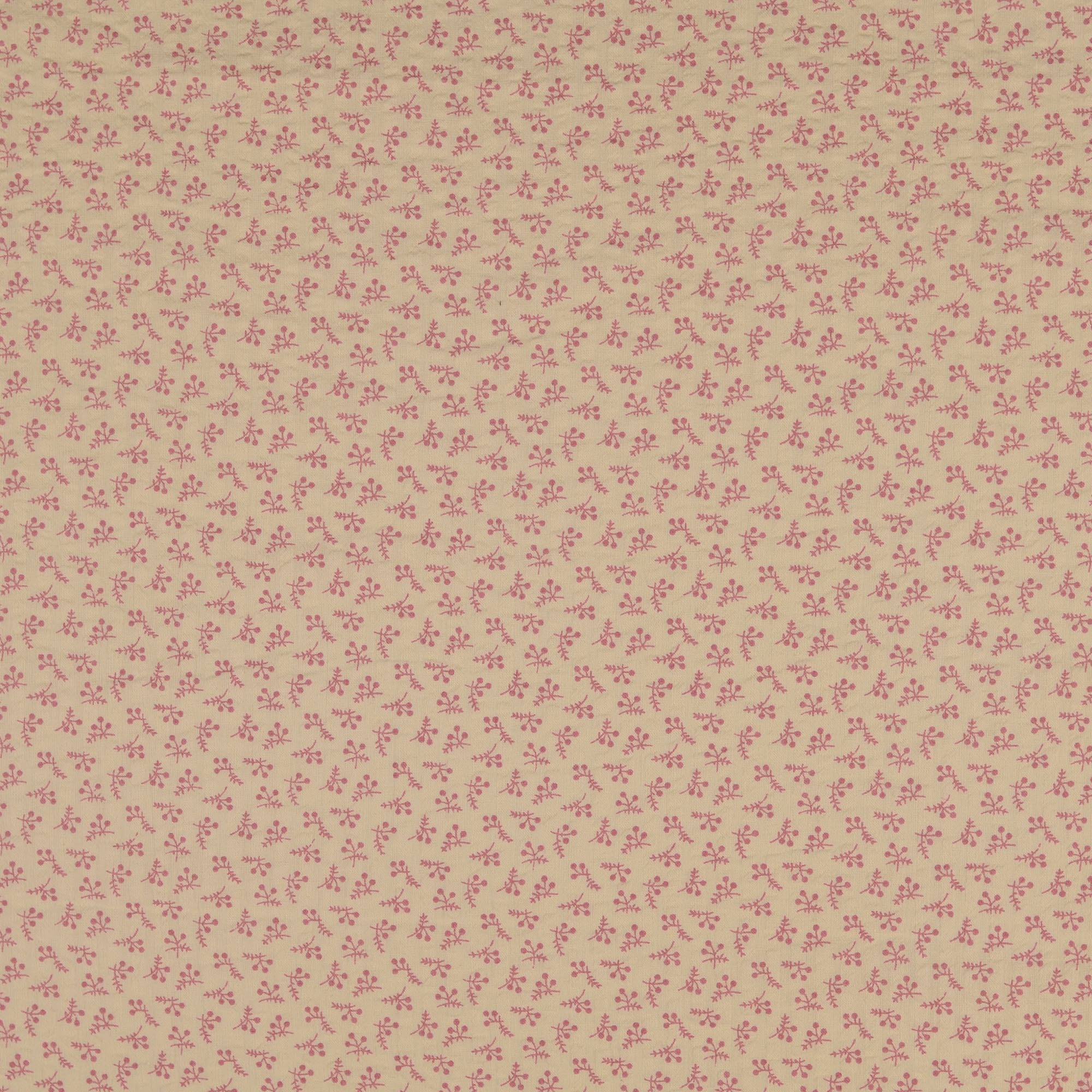Baumwollstoff Vintage Seersucker rosa geblümt 