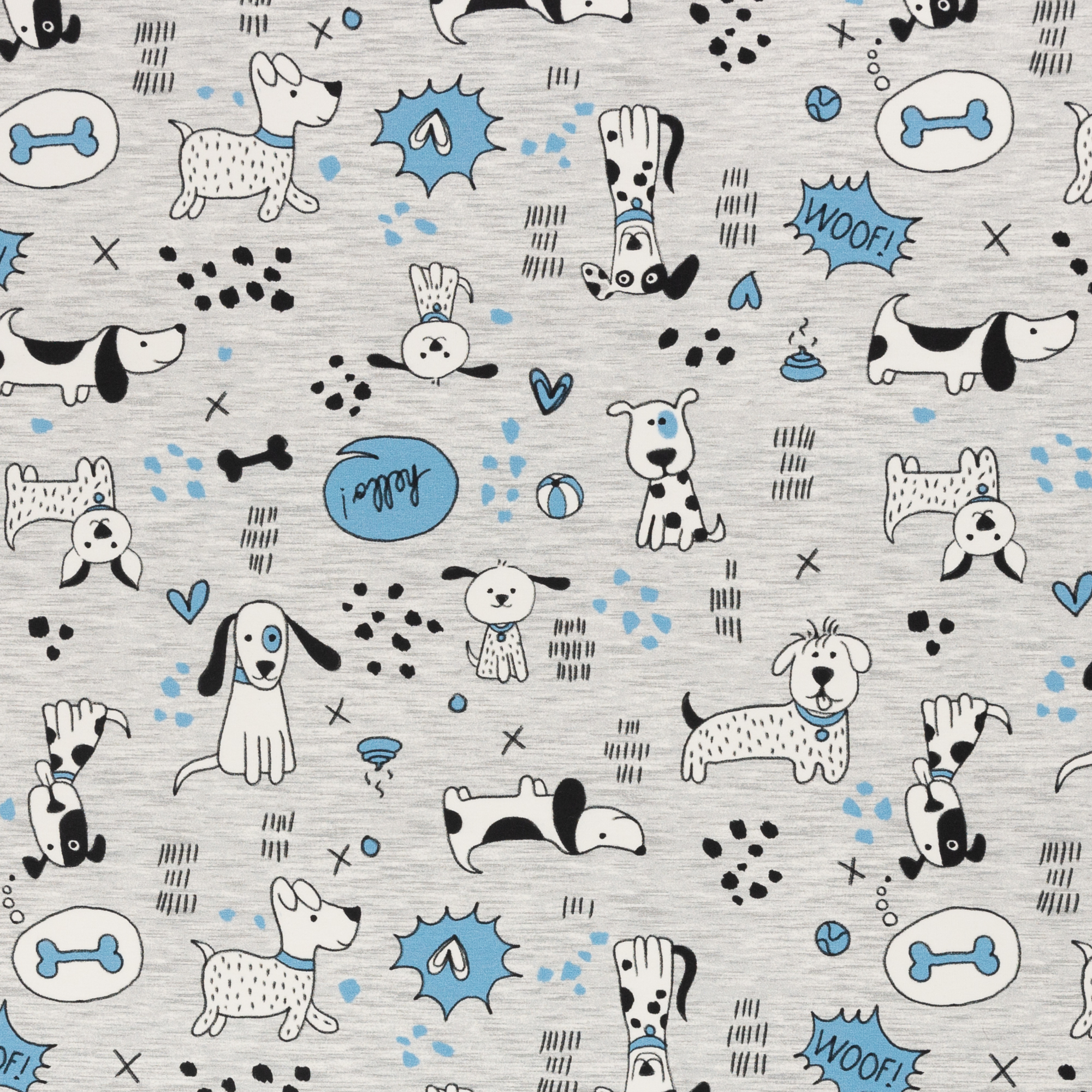 Jersey Funny Dogs - grau blau