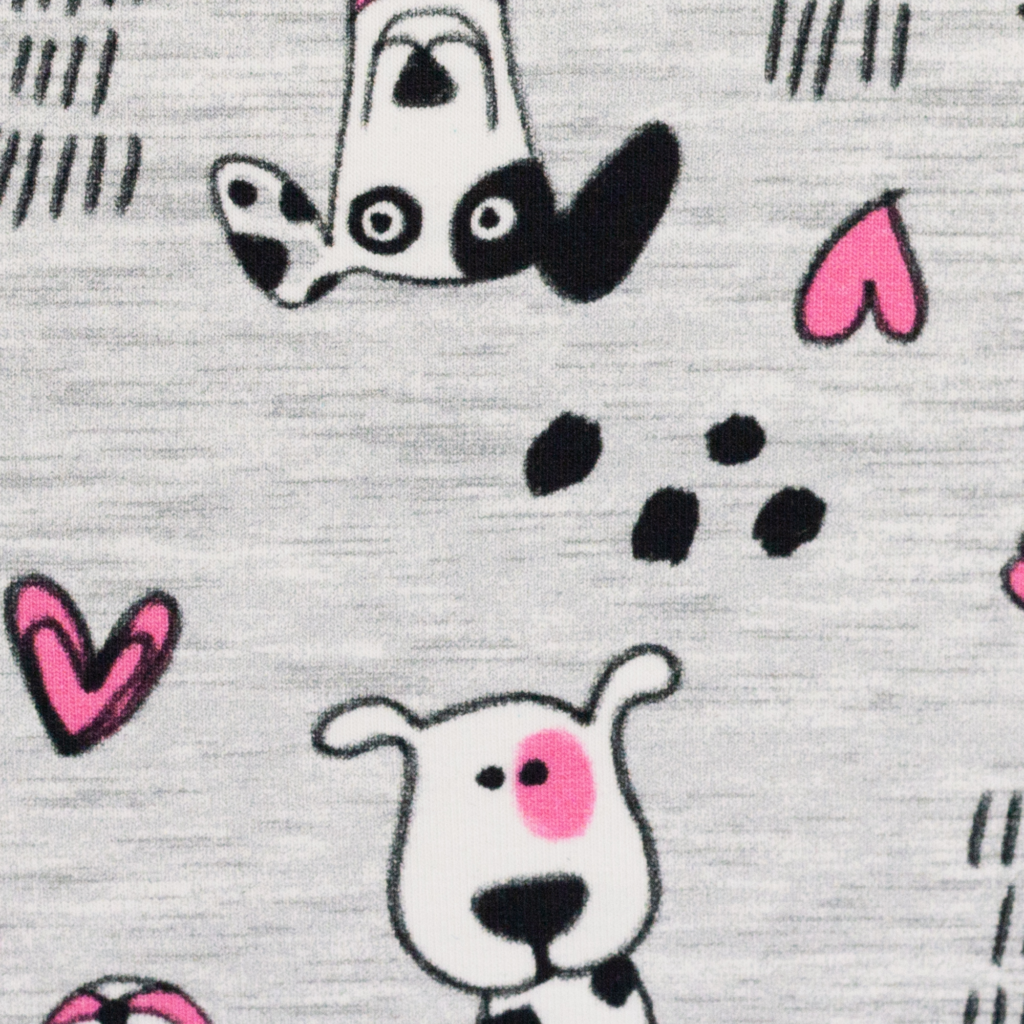 Jersey Funny Dogs - grau pink