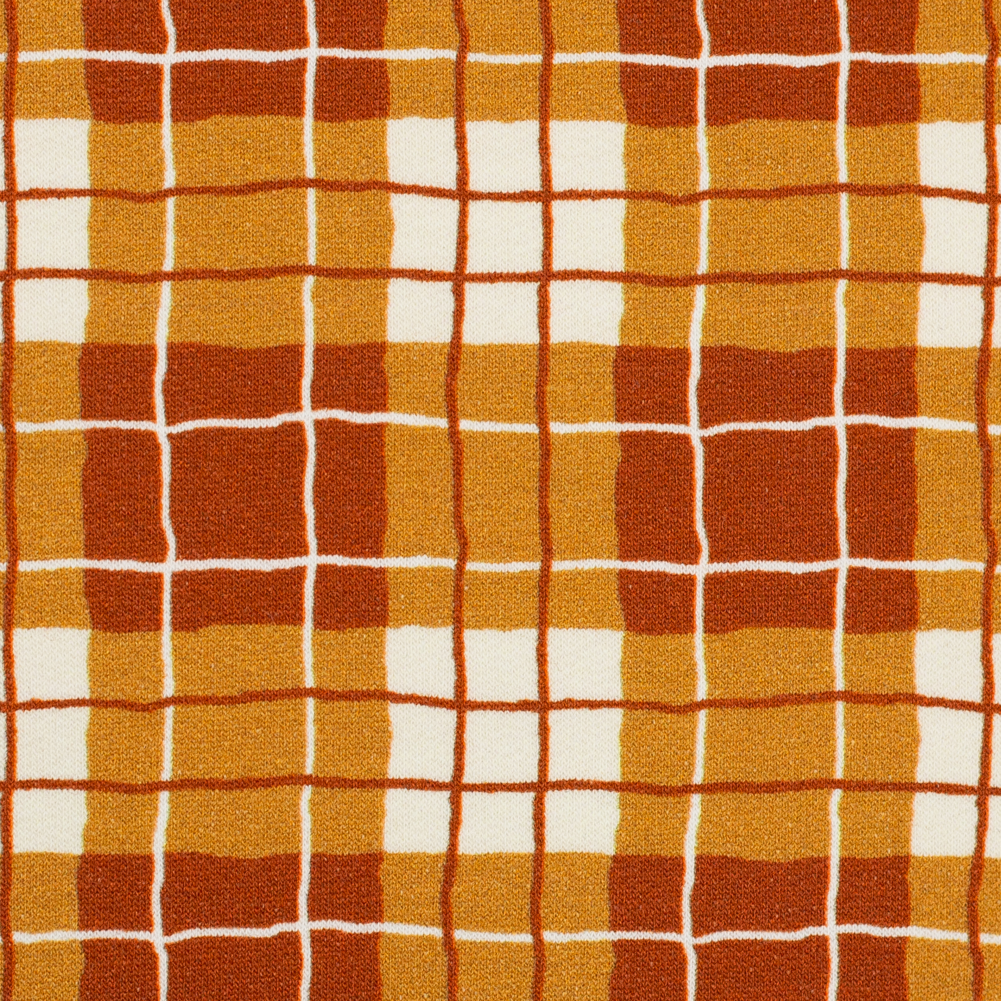 Sweet Bears Sweat in terracotta kariert - Detail Sweet Bears French Terry in terracotta kariert