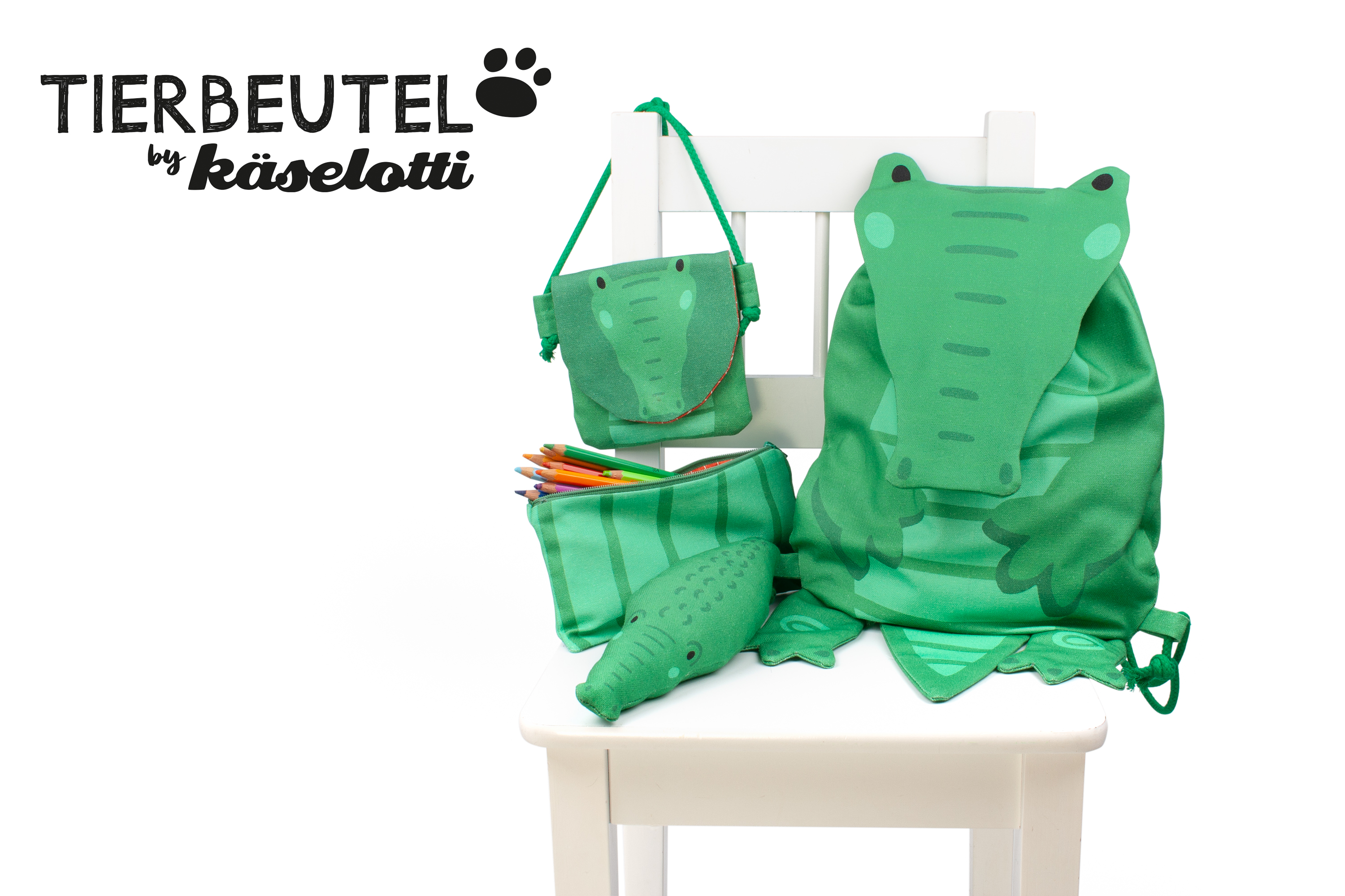 Canvas Tierbeutel Panel by Käselotti - Krokodil