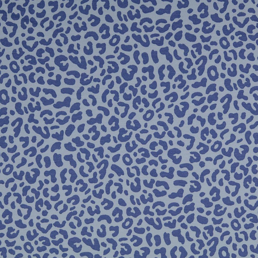 French Terry Animalprint in blau 