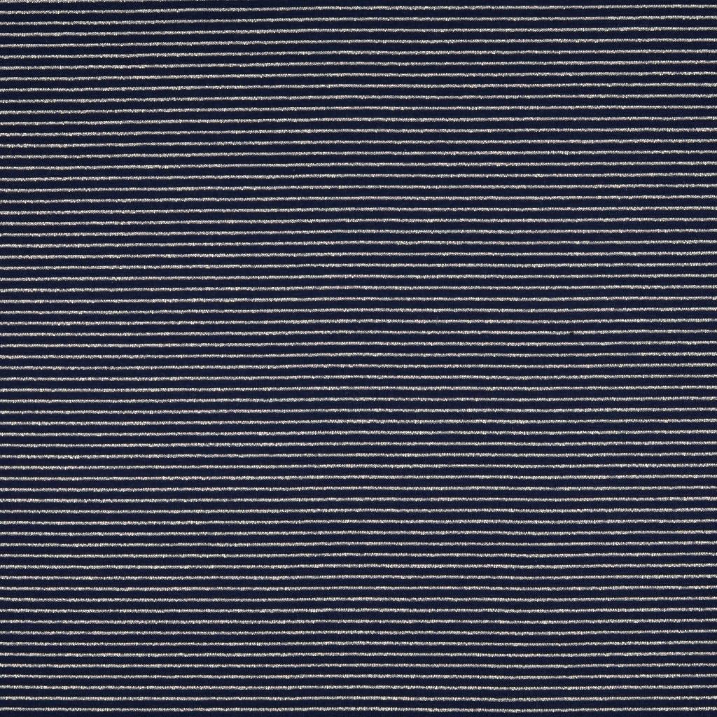 Baumwolljersey marine mit metallic Streifen