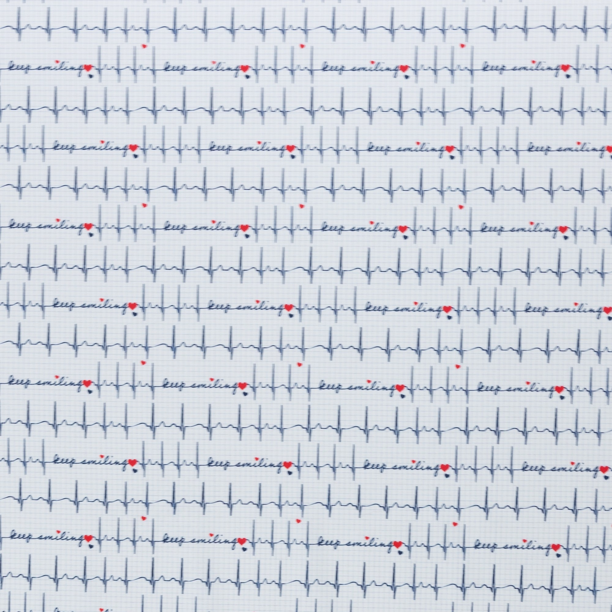 Baumwollstoff Toni - EKG weiß 