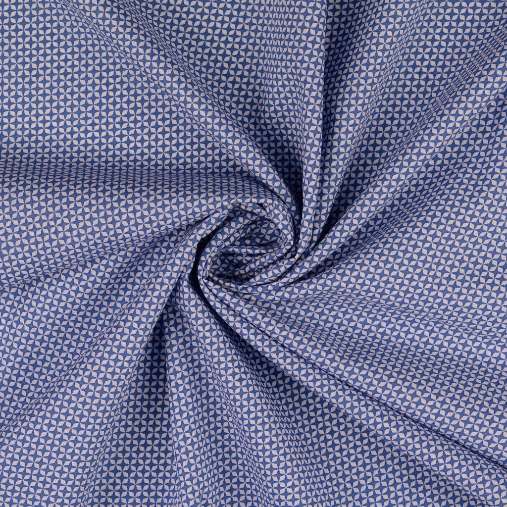 Baumwollwebware jeansblau mit Rauten 
