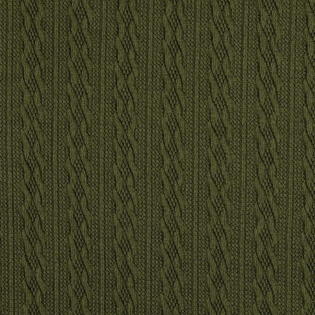 Strickstoff Zopfmuster in oliv