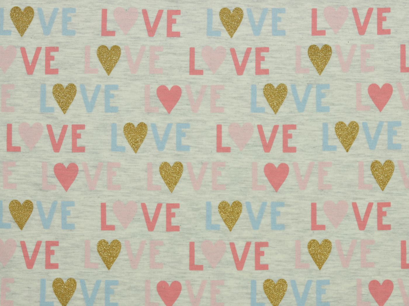 Jersey LOVE Glitzer  natur