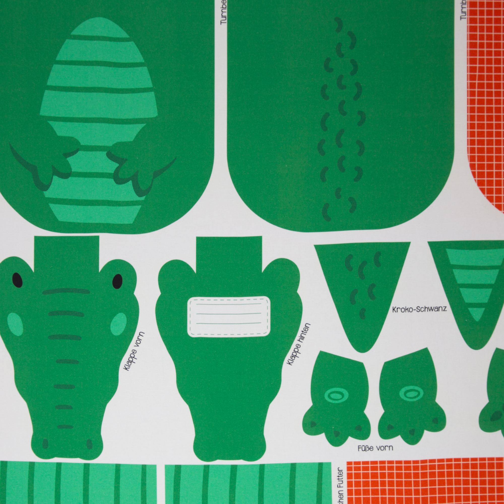 Canvas Tierbeutel Panel by Käselotti - Krokodil