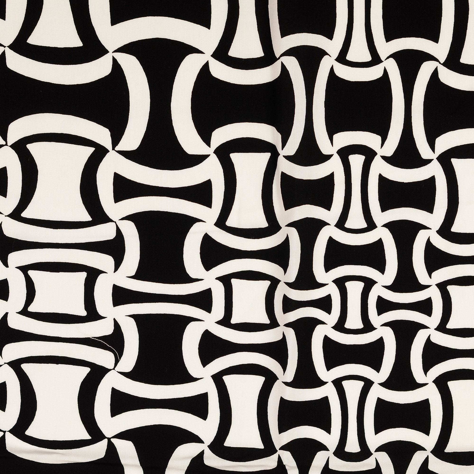 Viskose Stoff in schwarz-weiss mit grafischen Muster