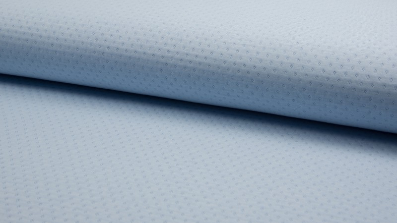 Ajour Jersey in Quilt Optik, hellblau