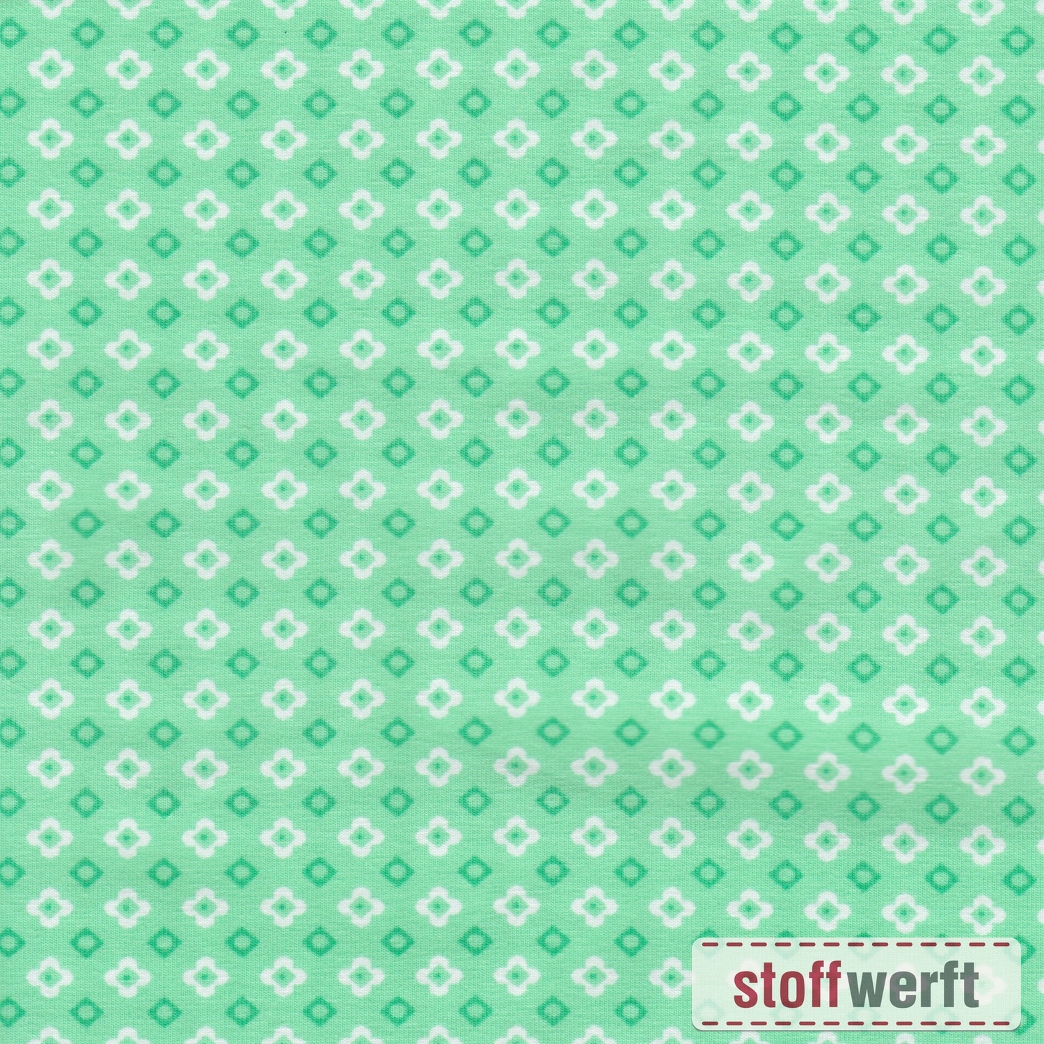 Jersey mit Blümchen, hellgrün