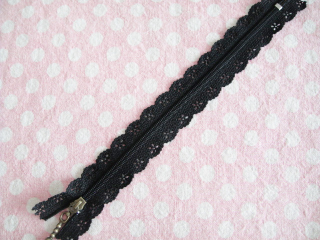Spitzen-Reißverschluss 20cm-blau
