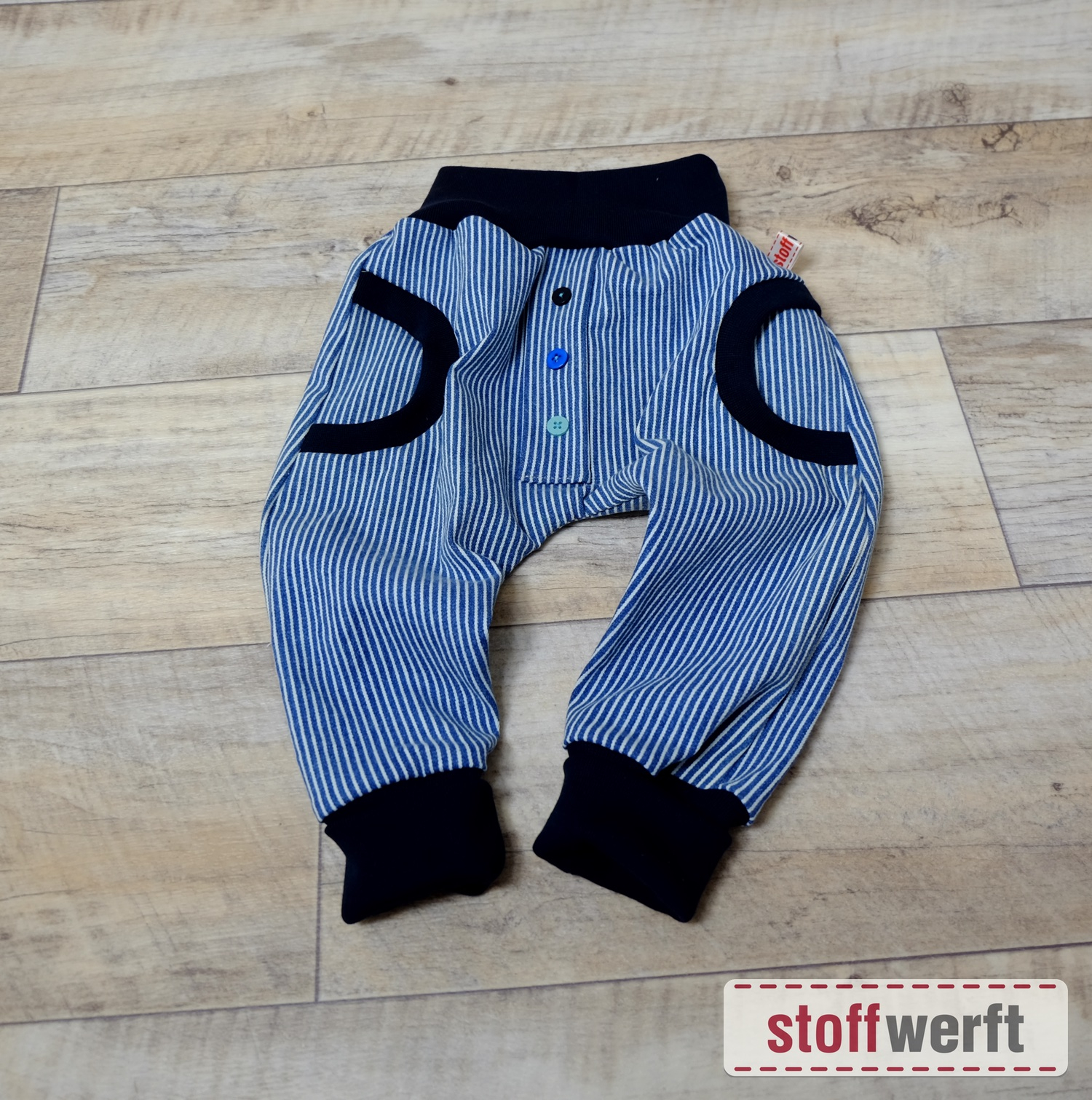 Jeansstoff blau-weiß gestreift 